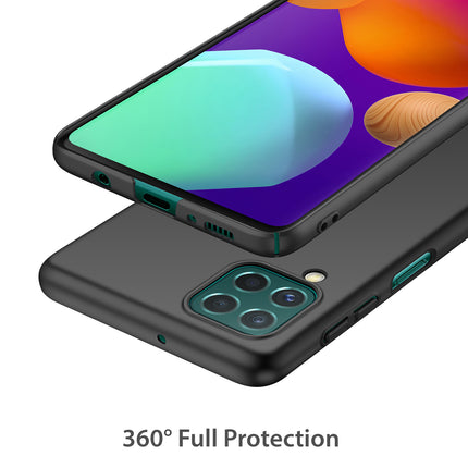Silk Smooth Finish [Full Coverage] All Sides Protection Slim Back Cover For Samsung Galaxy F62 (Black)