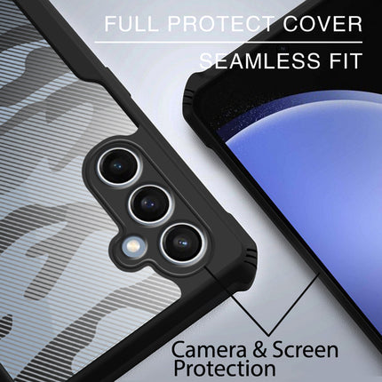 Mobizang Beetle Camouflage Back Cover for Samsung Galaxy S23 FE | [Military Grade Protection] Shock Proof Slim Hybrid Bumper Case (Black)