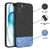 Mobizang Soft Fabric & Leather Hybrid Protective Back Cover for Apple iPhone 15 | Shockproof Slim Hard Anti Slip Back Case (Black::Blue)