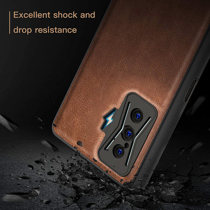 Tux Back Case for Redmi K50 Gaming Edition, Slim Leather Case with Soft Edge Shockproof Back Cover (Brown)