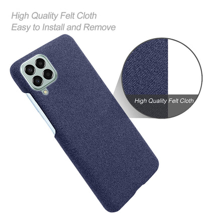 Mobizang Woven Soft Fabric Case for Samsung Galaxy M33 (5G) Back Cover,  Shock Protection Slim Hard Anti Slip Back Cover (Blue)
