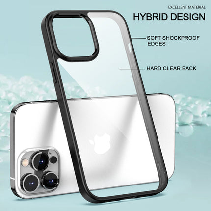Hawkeye Clear Back Cover for Apple iPhone 13 PRO MAX (6.7 inch) , Camera Lens Protector Shockproof Slim Clear Case Cover (Black)