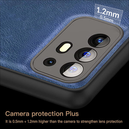 Tux Back Case for Oppo F19 Pro Plus, Slim Leather Case with Soft Edge Shockproof Back Cover (Blue)