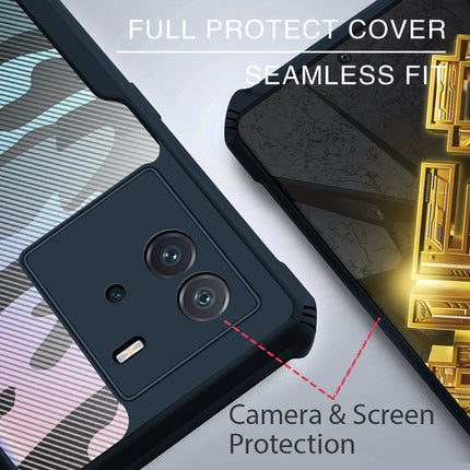 Mobizang Beetle Camouflage for IQOO Neo 6 (5G) Back Case, [Military Grade Protection] Shock Proof Slim Hybrid Bumper Cover (Blue)