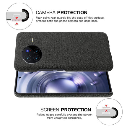 Mobizang Woven Soft Fabric Case for Vivo X80 (5G) Back Cover,  Shock Protection Slim Hard Anti Slip Back Cover (Black)