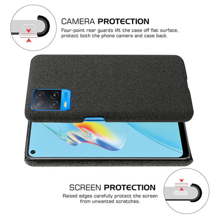 Woven Soft Fabric Case for Oppo A54 (4G) Back Cover, Shock Protection Slim Hard Anti Slip Back Cover (Black)