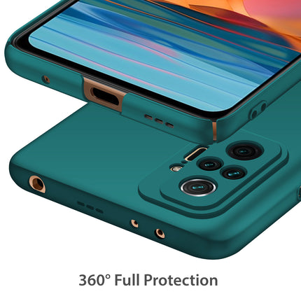 Silk Smooth Finish [Full Coverage] All Sides Protection Slim Back Cover For Xiaomi Redmi Note 10 Pro /  Note 10 Pro Max (Green)