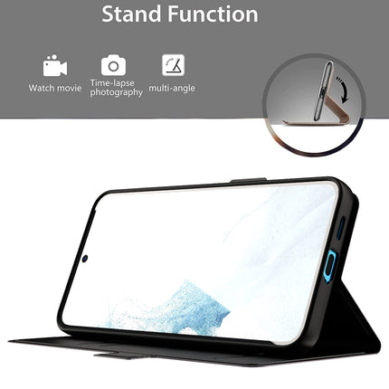 Mobizang Noble Slim Magnetic Leather Flip Case Cover for Samsung Galaxy S24 Plus | Card Holder Stand Leather Flip Wallet Case (Black)