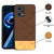 Soft Fabric & Leather Hybrid Protective Case Cover for Realme 9 Pro Plus (Brown)