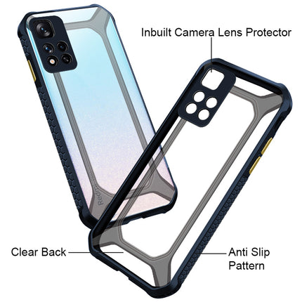 Unicorn for Xiaomi 11i HyperCharge Clear Back Case, [Military Grade Protection] Shock Proof Slim Hybrid Bumper Cover (Blue)