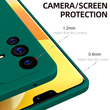 Matte Lens Protective Back Cover for Vivo V23 , Slim Silicone with Soft Lining Shockproof Flexible Full Body Bumper Case (Green)