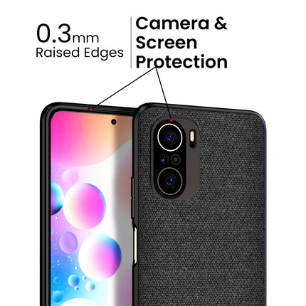 Soft Fabric Hybrid for Xiaomi Mi 11X Pro / Mi 11X Back Cover, Shockproof Protection Slim Hard Back Case (Black)