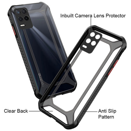 Unicorn for Realme 8 (5G) Clear Back Case, [Military Grade Protection] Shock Proof Slim Hybrid Bumper Cover (Black)