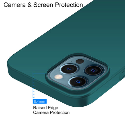 Silk Smooth Finish [Full Coverage] All Sides Protection Slim Back Case Cover for Apple iPhone 13 PRO MAX (6.7 inch) (Green)
