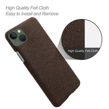 Mobizang Woven Soft Fabric Case for Apple iPhone 14 Back Cover, Shock Protection Slim Hard Anti Slip Back Cover (Brown)