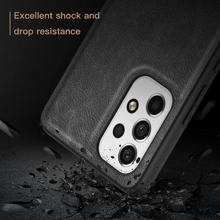Tux Back Case for Samsung Galaxy A33 (5G), Slim Leather Case With Shockproof Back Cover (Black)