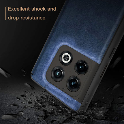 Tux Back Case for OnePlus 10 Pro , Slim Leather Case with Soft Edge Shockproof Back Cover (Blue)