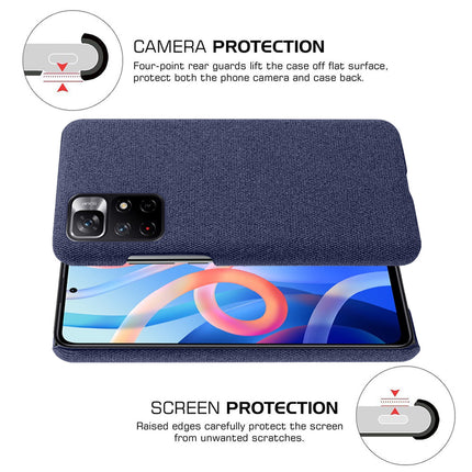 Woven Soft Fabric Case for Redmi Note 11T (5G) Back Cover, Shock Protection Slim Hard Anti Slip Back Cover (Blue)