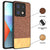 Mobizang Soft Fabric & Leather Hybrid Protective Back Cover for Redmi Note 13 PRO | Shockproof Slim Hard Anti Slip Back Case (Brown)