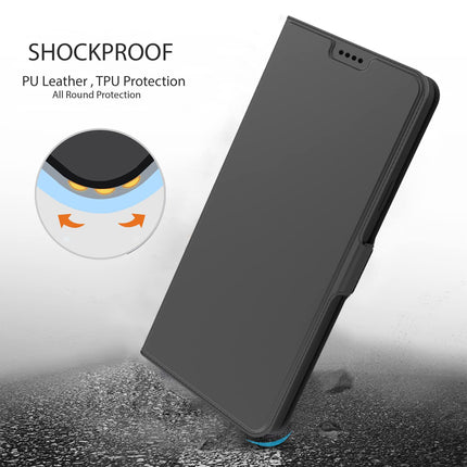 Mobizang Noble Slim Magnetic Leather Flip Case Cover for Samsung Galaxy S21 FE (Black)