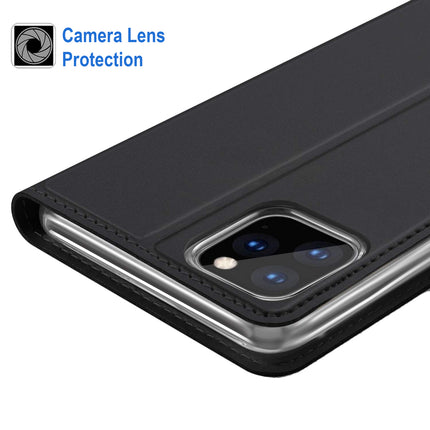 Noble Slim Magnetic & Card Holder Stand Leather Flip Case Cover for Apple iPhone 13 Pro (6.1) (Black)