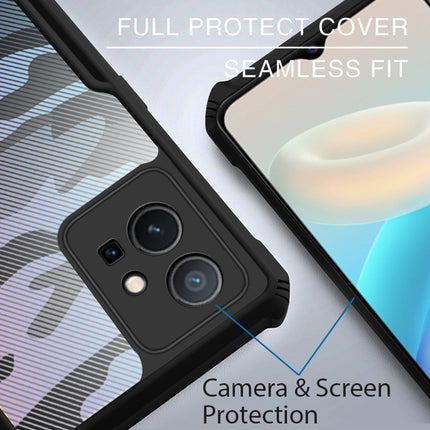 Beetle Camouflage for Vivo Y75 Back Case, [Military Grade] Shockproof Slim Hybrid Cover (Black)