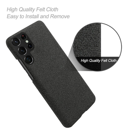 Mobizang Woven Soft Fabric Case for Samsung Galaxy S23 ULTRA Back Cover, Shock Protection Slim Hard Anti Slip Back Cover (Black)
