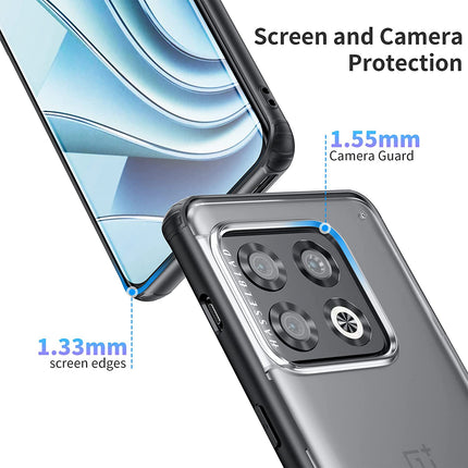Shield Frosted Acrylic Back Shock Proof Case Cover for OnePlus 10 Pro (Black)
