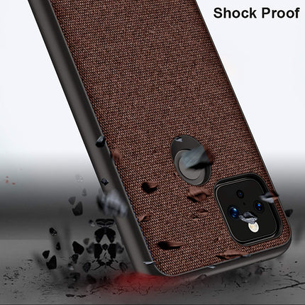 Soft Full Fabric Protective Shockproof Back Case Cover for Google Pixel 4A (Full Brown)