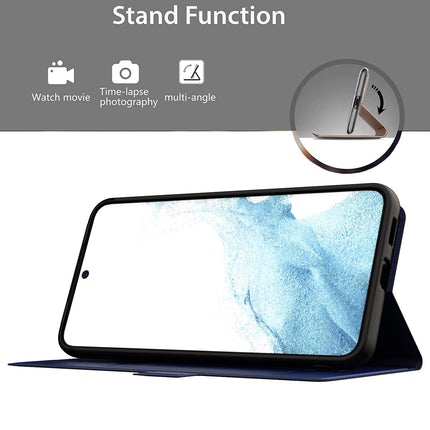 Mobizang Noble Slim Magnetic Leather Flip Case Cover for Samsung Galaxy S23 Plus ,Card Holder Stand Leather Flip Wallet Case (Blue)