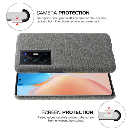 Woven Soft Fabric Case for Vivo X70 PRO Back Cover, Shock Protection Slim Hard Anti Slip Back Cover (Grey)