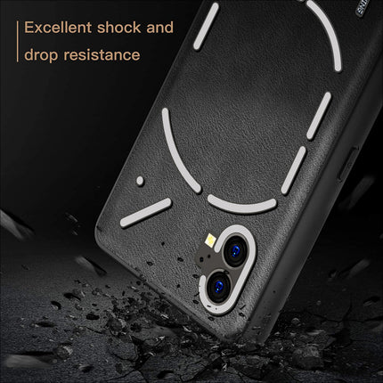 Mobizang Tux Back Case for Nothing Phone 1 , Slim Leather Shockproof Camera Protection Back Cover (Black)