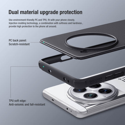 Mobizang Nillkin Super Frosted Shield Pro Hard Back Case Cover for OnePlus 12 (Black)