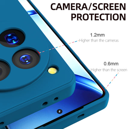 Mobizang Matte Protective Lens Flexible Back Cover for OnePlus 12 | Slim Silicone with Soft Lining Shockproof Full Body Bumper Case (Blue)