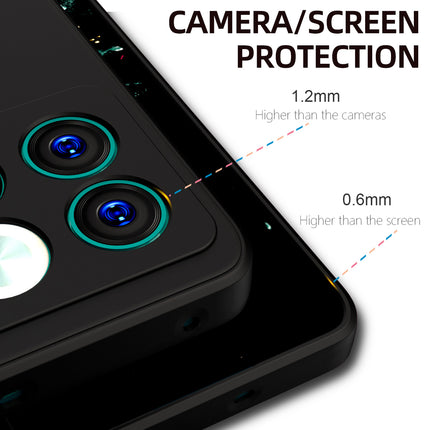 Mobizang Matte Lens Protective Shockproof Flexible Back Cover for OnePlus 10T ,Slim Silicone with Soft Lining Shockproof Flexible Full Body Bumper Case (Black)
