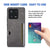 Mobizang Razor Wallet Back Case for Xiaomi 13 Pro (5G) | Slim PU Leather & Fabric Cover with Inbuilt Card Pocket (Grey)