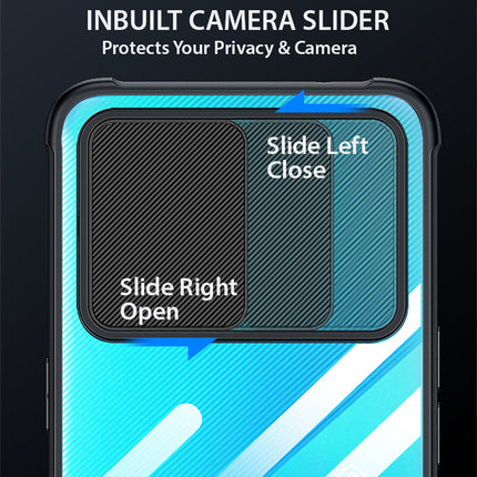 Slider Back Cover for Xiaomi Mi 11X / MI 11X PRO , [Military Grade Protection] Shockproof Slim Clear Camera Shield Bumper Back Case (Black)