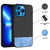 Soft fabric & Leather Hybrid Protective Case Cover for Apple iphone 13 Pro (Black,Blue)