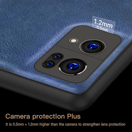 Tux Back Case For Oppo Reno 7 Pro (5G) , Slim Leather Case with Soft Edge Shockproof Back Cover (Blue)
