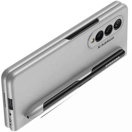 Ultra Thin Back Case for Samsung Galaxy Z Fold3 , [Inbuilt S Pen Holder] Full Body Protection Hard Back Cover , Silver