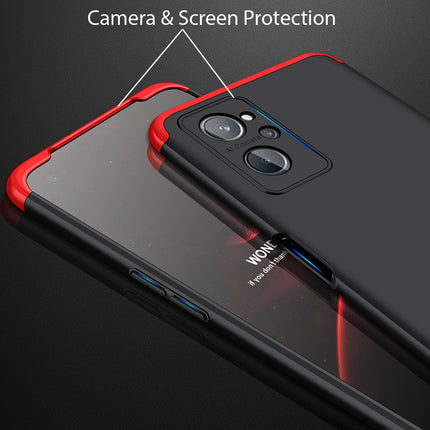 Double Dip Full 360 Protection Back Case Cover for Realme 9i (Red , Black)