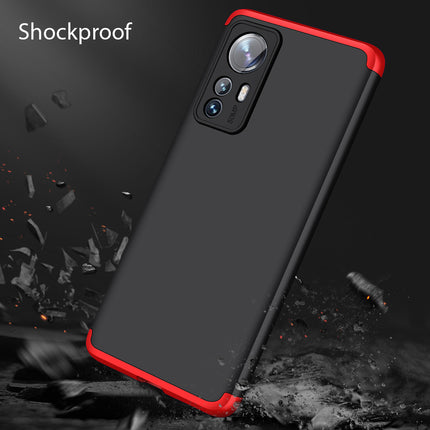 Double Dip Full 360 Protection Back Case Cover for Xiaomi 12 Pro (5G) (Red , Black)
