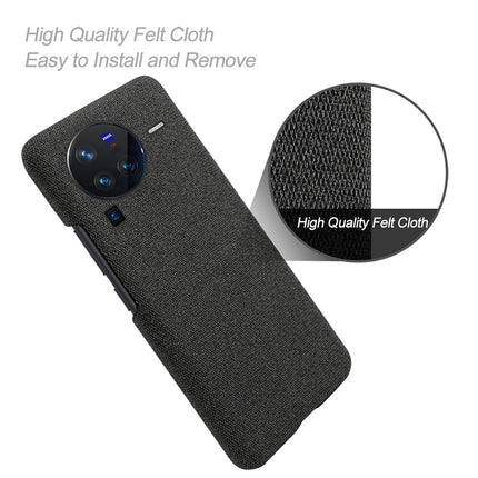 Mobizang Woven Soft Fabric Case for Vivo X80 Pro (5G) Back Cover,  Shock Protection Slim Hard Anti Slip Back Cover (Black)