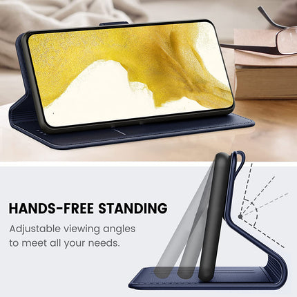 Mobizang Noble Slim Magnetic Leather Flip Case Cover for Samsung Galaxy A33 (5G) (Blue)