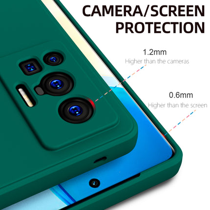 Matte Lens Protective Back Cover for Vivo X70 Pro , Slim Silicone with Soft Lining Shockproof Flexible Full Body Bumper Case (Green)