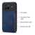 Mobizang Razor Wallet Back Case for VIVO X80 (5G) | Slim PU Leather & Fabric Cover with Inbuilt Card Pocket (Blue)