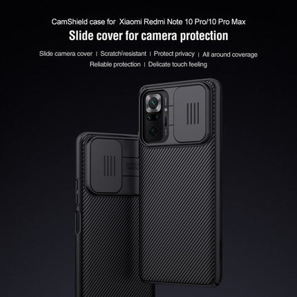 Nillkin Xiaomi Redmi Note 10 Pro / Note 10 Pro Max Case, CamShield Series Case with Slide Camera Cover Slim Protective Case (Black)
