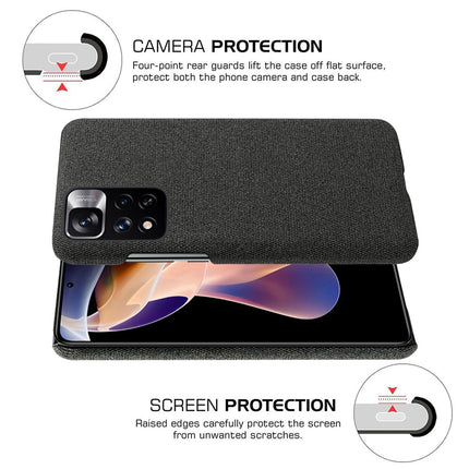 Woven Soft Fabric Case for Xiaomi 11i HyperCharge Back Cover, Shock Protection Slim Hard Anti Slip Back Cover (Black)