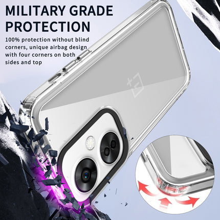 Mobizang Warrior Acrylic Clear Back Cover For OnePlus Nord CE 3 LITE | Slim Shockproof [Military Grade Protection] Hybrid Bumper Case (Transparent Sides)