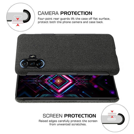 Woven Soft Fabric Case for Poco F3 GT Back Cover, Shock Protection Slim Hard Anti Slip Back Cover (Black)